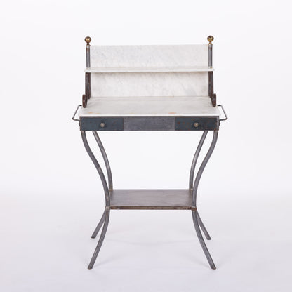 Metal and Marble Bathroom Table
