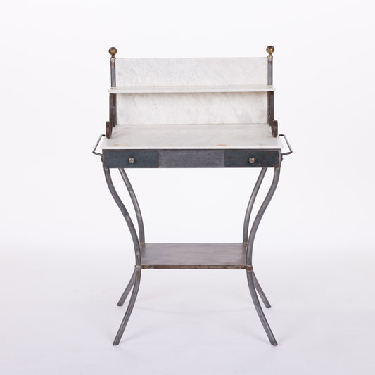 Metal and Marble Bathroom Table