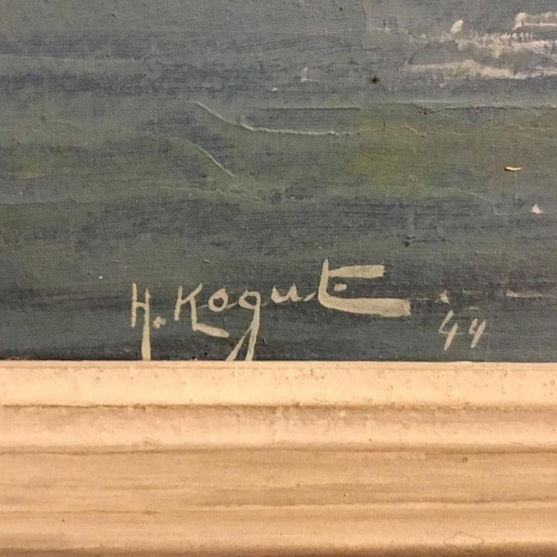 Framed Oil on Board - Sabine Shoreline in Corsica (Inscription on back)