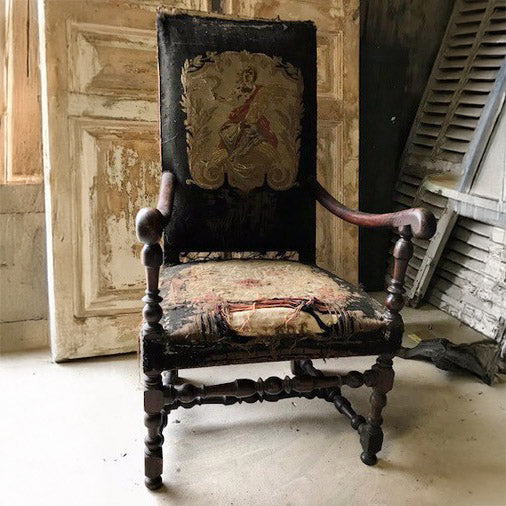 French Walnut Fauteuil Armchair 17th Century