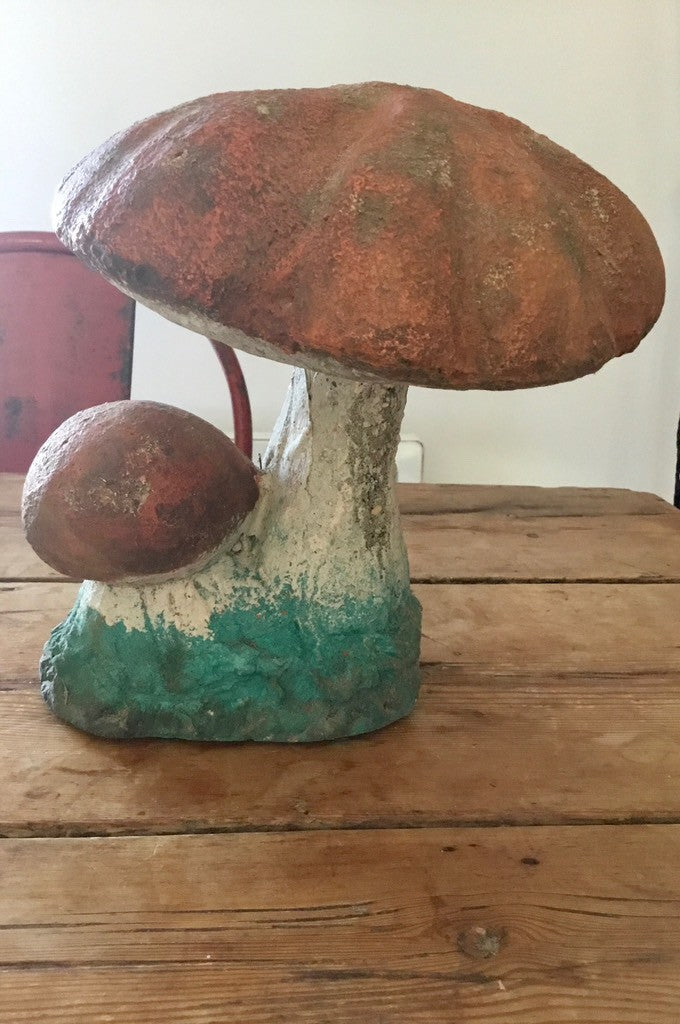 French 1940s Mushroom In Cast Stone