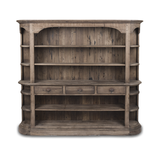 French Elm Display Shelving with Rounded Sides