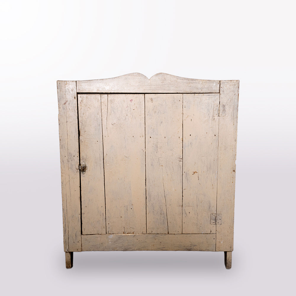 French 1920 Provencal Yellow Painted Cupboard
