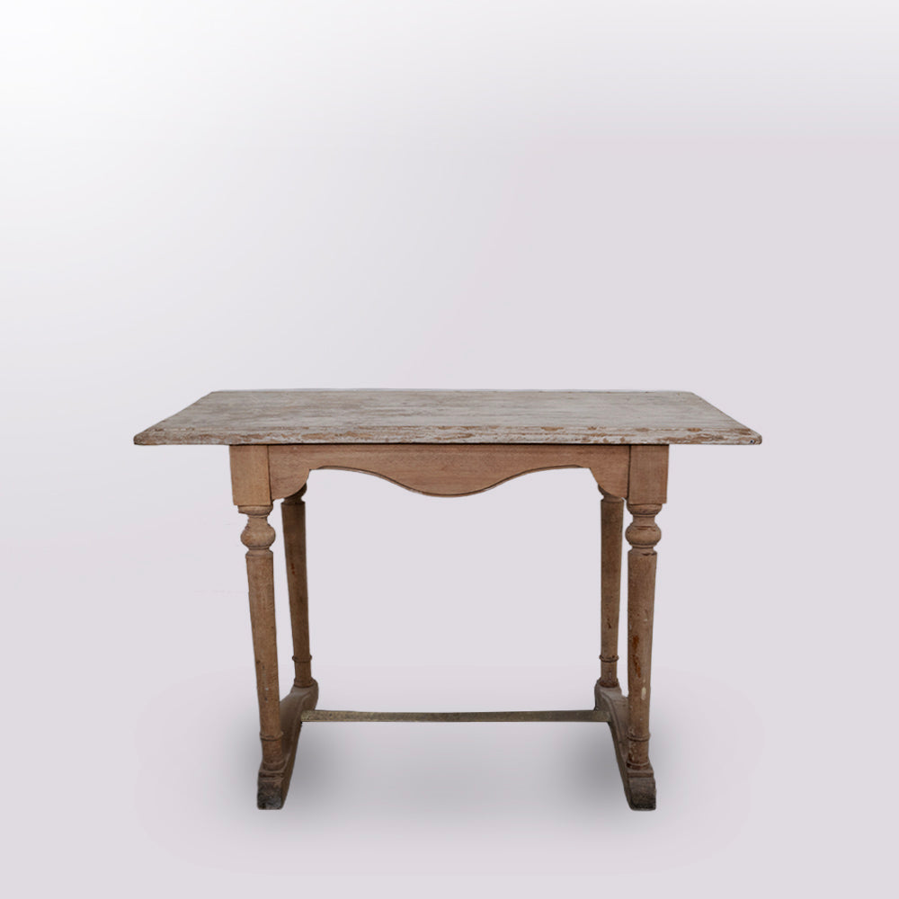 1920s French Wood & Brass Table