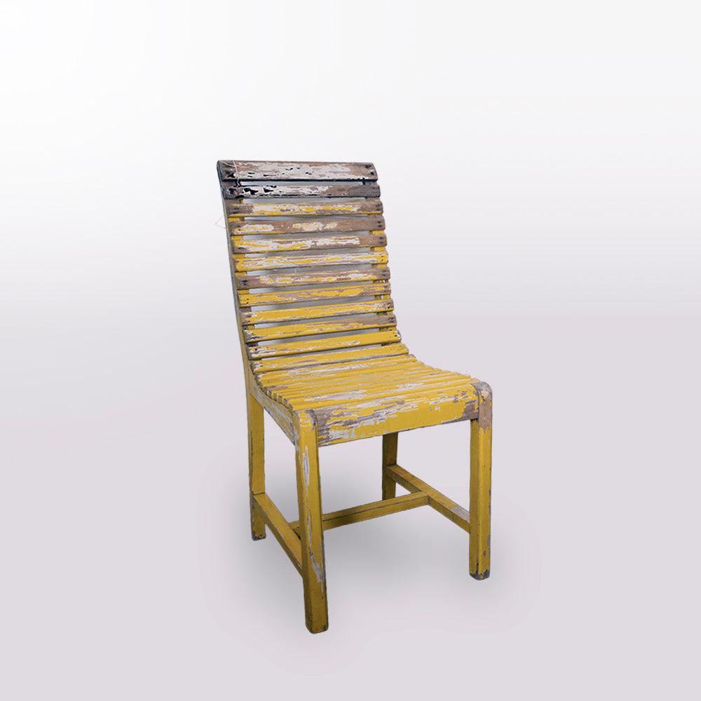 French 1940 Yellow Modernist Chair