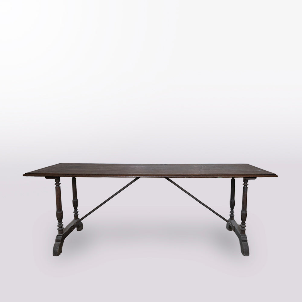 1900 French Wood and Iron Bistro Table