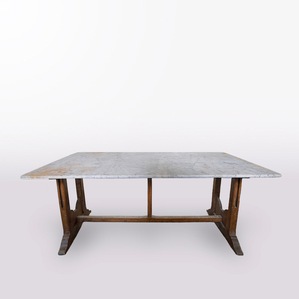 1920s Beech Marble Top Table