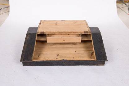 Black Writing Desk Top Gallery, Original Patina
