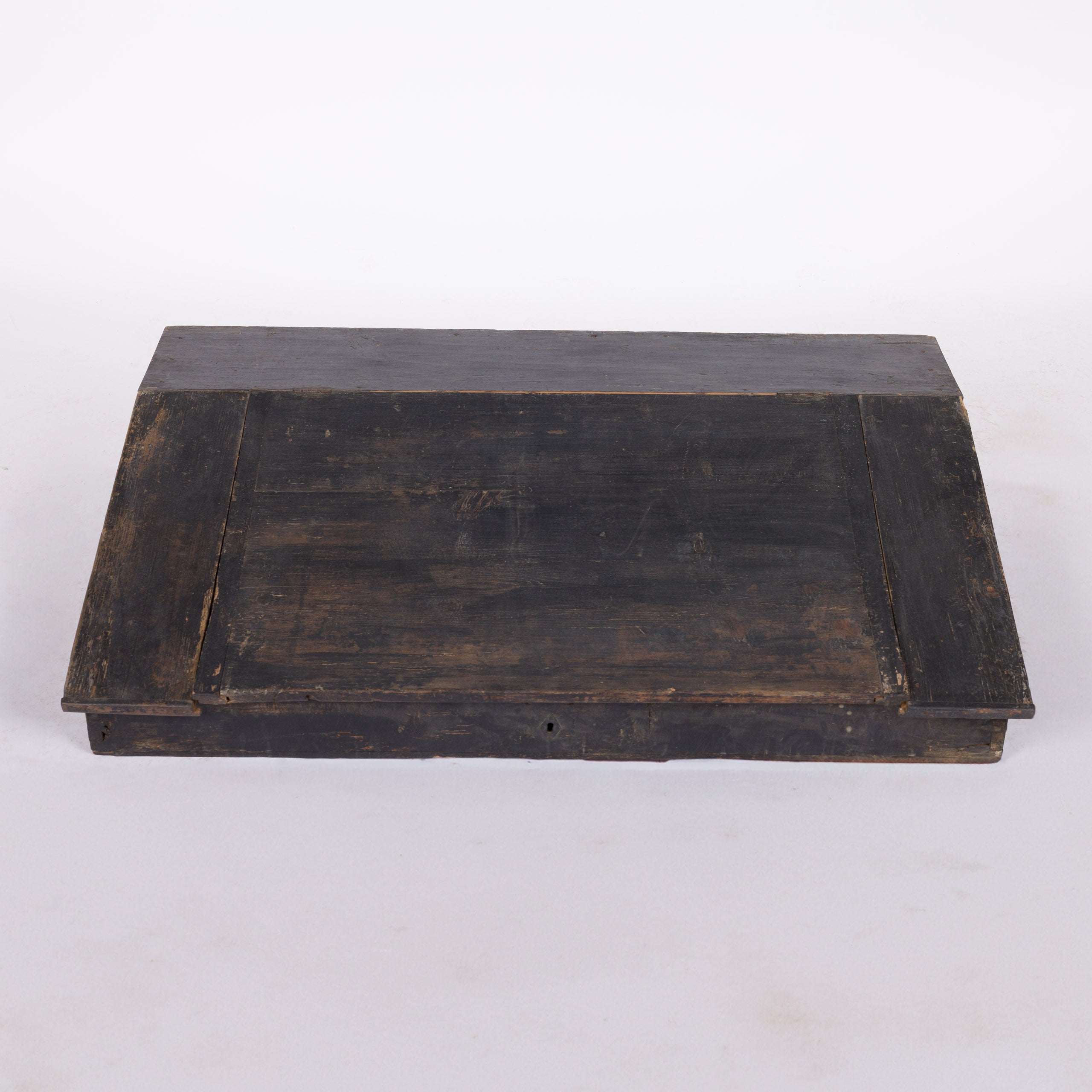 Black Writing Desk Top Gallery, Original Patina
