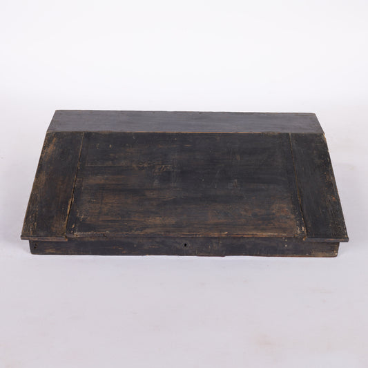 Black Writing Desk Top Gallery, Original Patina