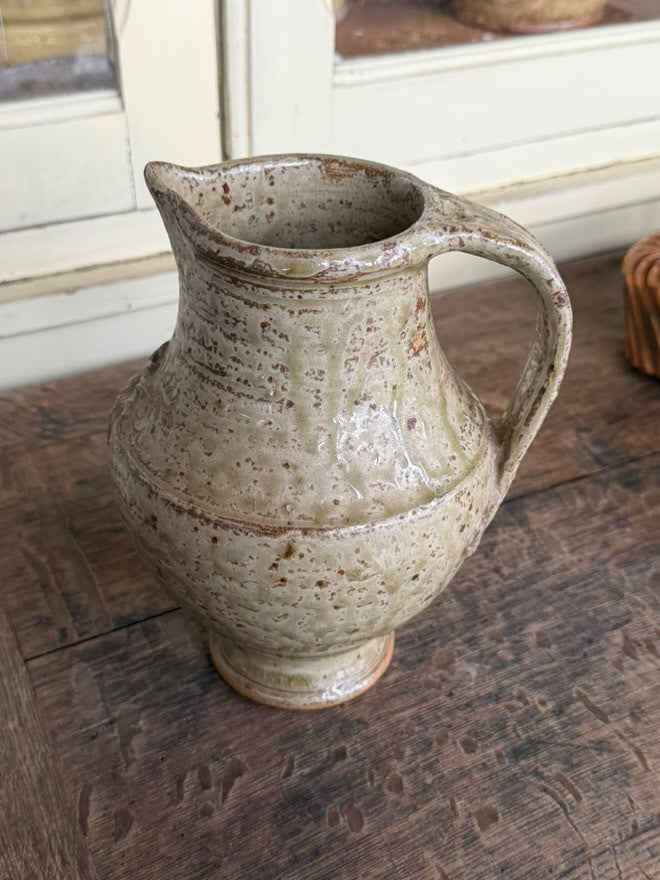 Brown Stoneware Pitcher