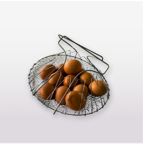 vintage wire egg basket