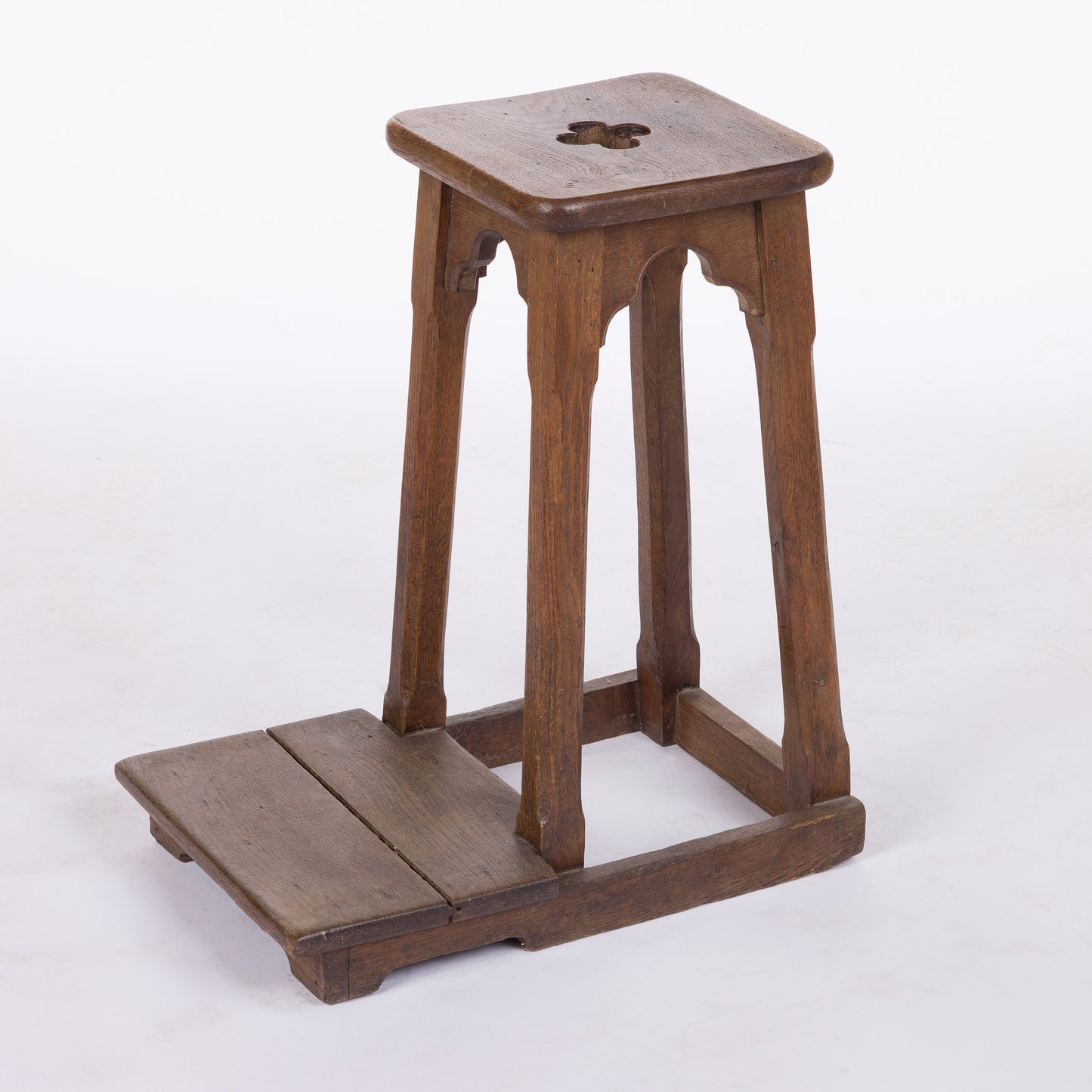 Pair of Kneeling Stools with Quatrefoil