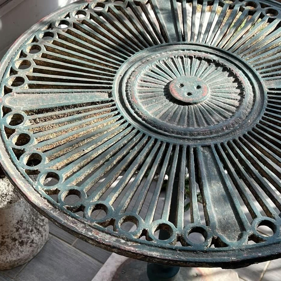 Garden Bistro Table with Pierced Top and Marble