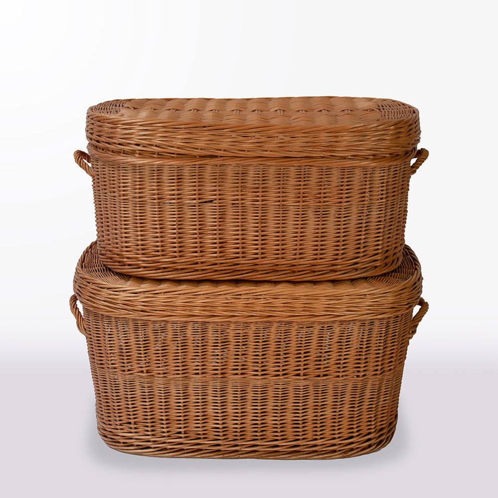 Oval Basket with Lid, Large