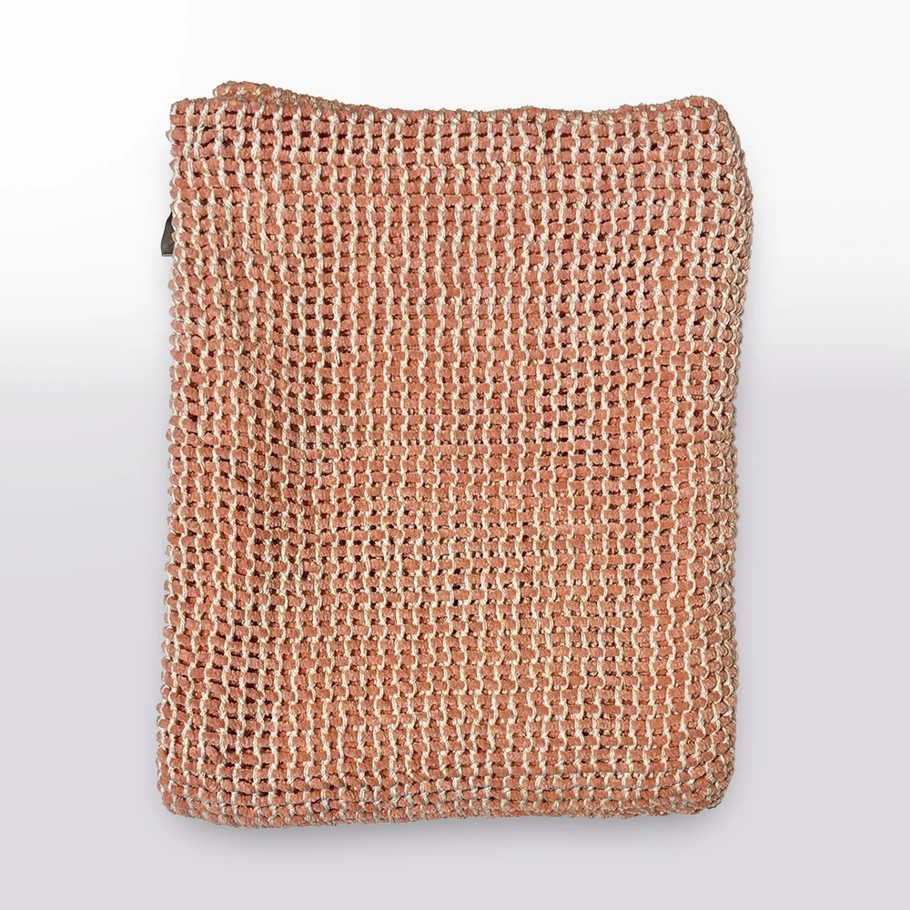 Chenille Chunky Weave Throw - Guava
