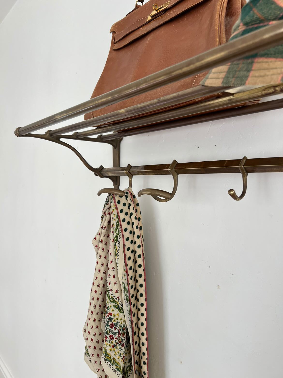 French 1920s Brass Coat Rack