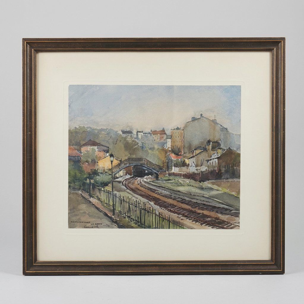 Framed Watercolors of Paris, Signed
