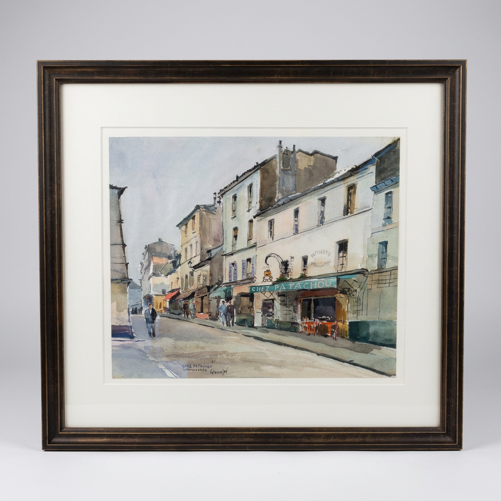 Framed Watercolors of Paris, Signed