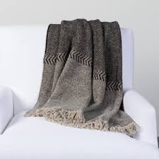 Libeco Jules Throw-Black Herringbone