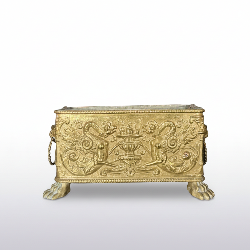 Rectangular Brass Jardinière