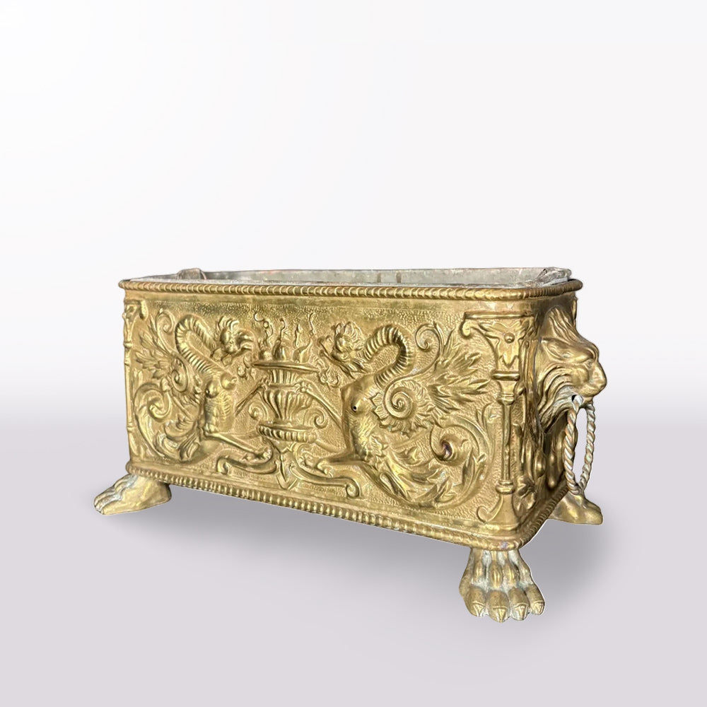 Rectangular Brass Jardinière