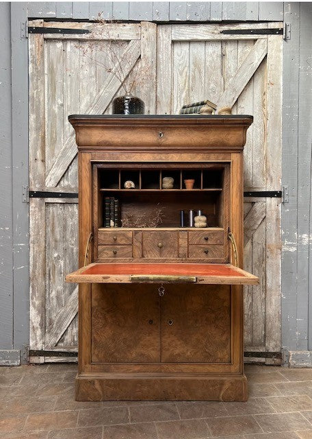 Louis Phillipe Style Old Walnut Secretary