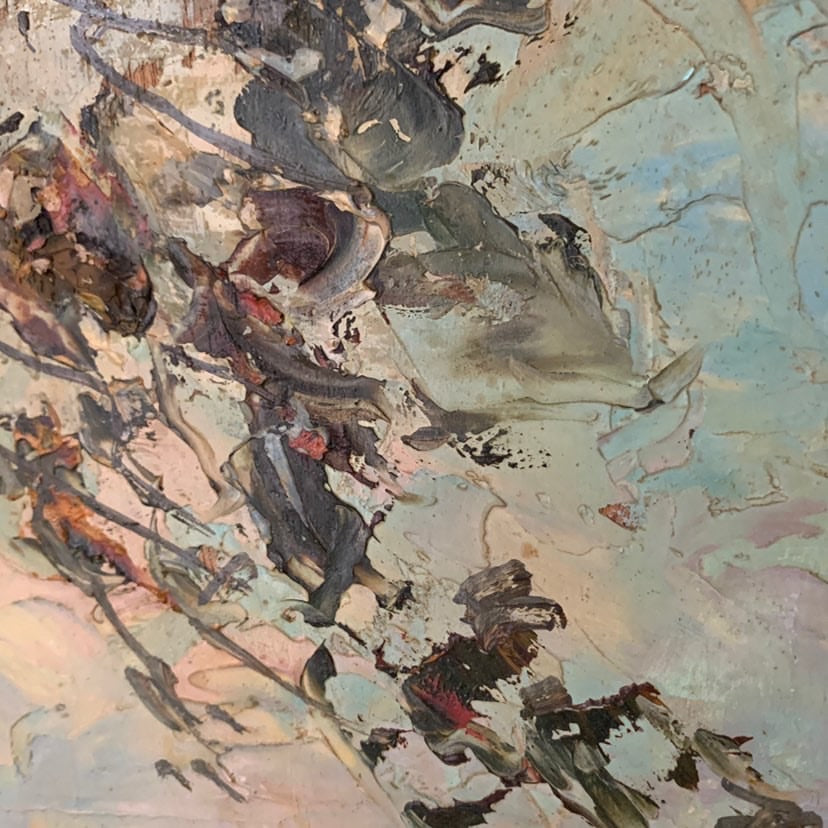 Unframed French Riviera Painting Oil on Board