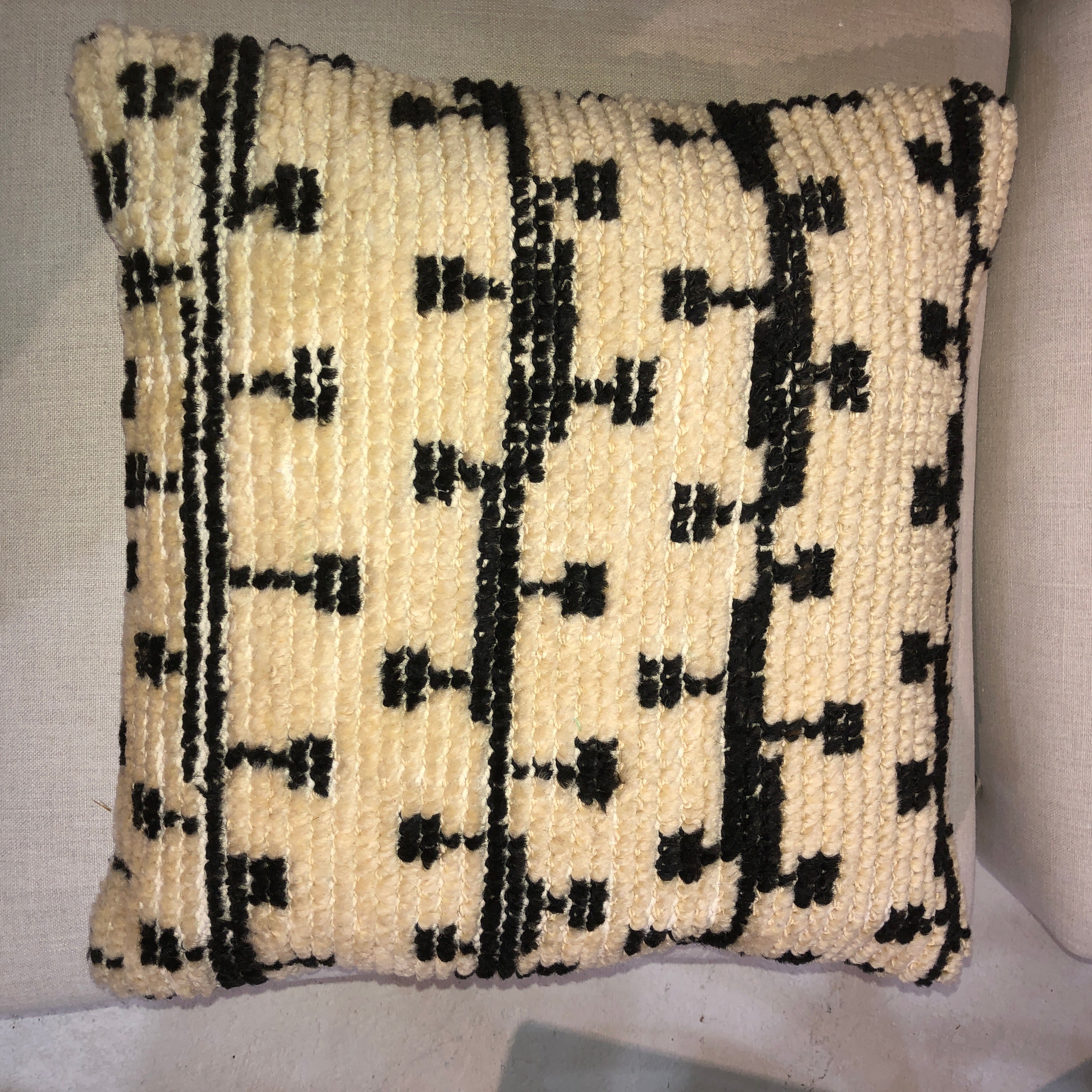 Black & Off White Graphic Pillow