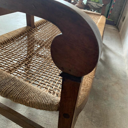 French Cherry Wood Bench - Directoire Period