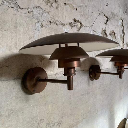 Poul Henningsen Vintage PH-4.5/3  Pair of Copper Sconces