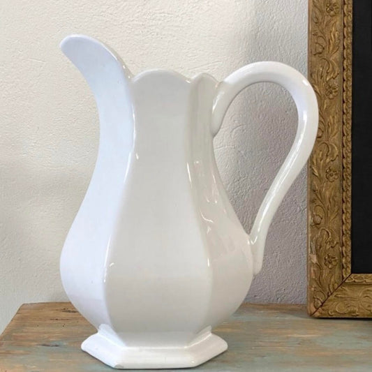 White Faience Wash Pitcher