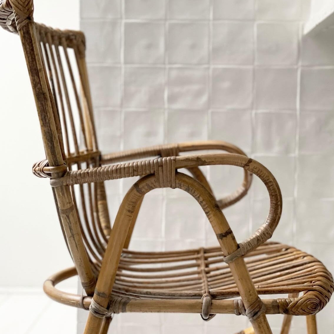 Pair of Rattan Arm Chairs