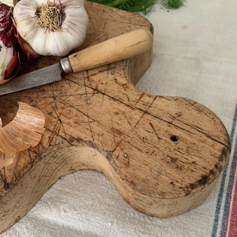 Thick French Cutting Board with Heavy Scarring