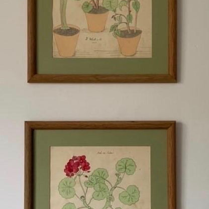 Pair of Framed Floral Watercolors