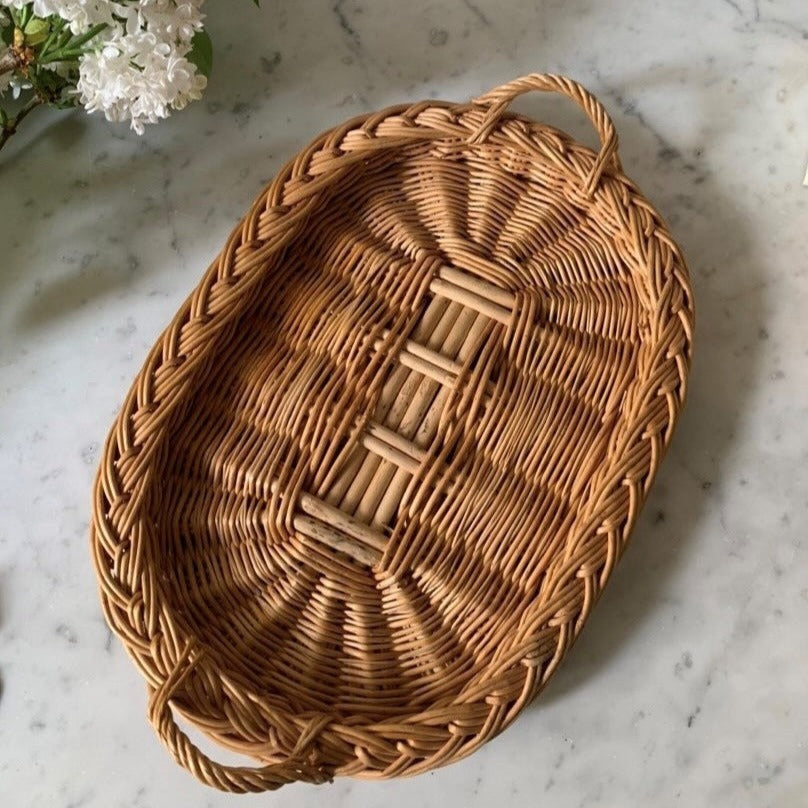 Elongated Wicker Tray