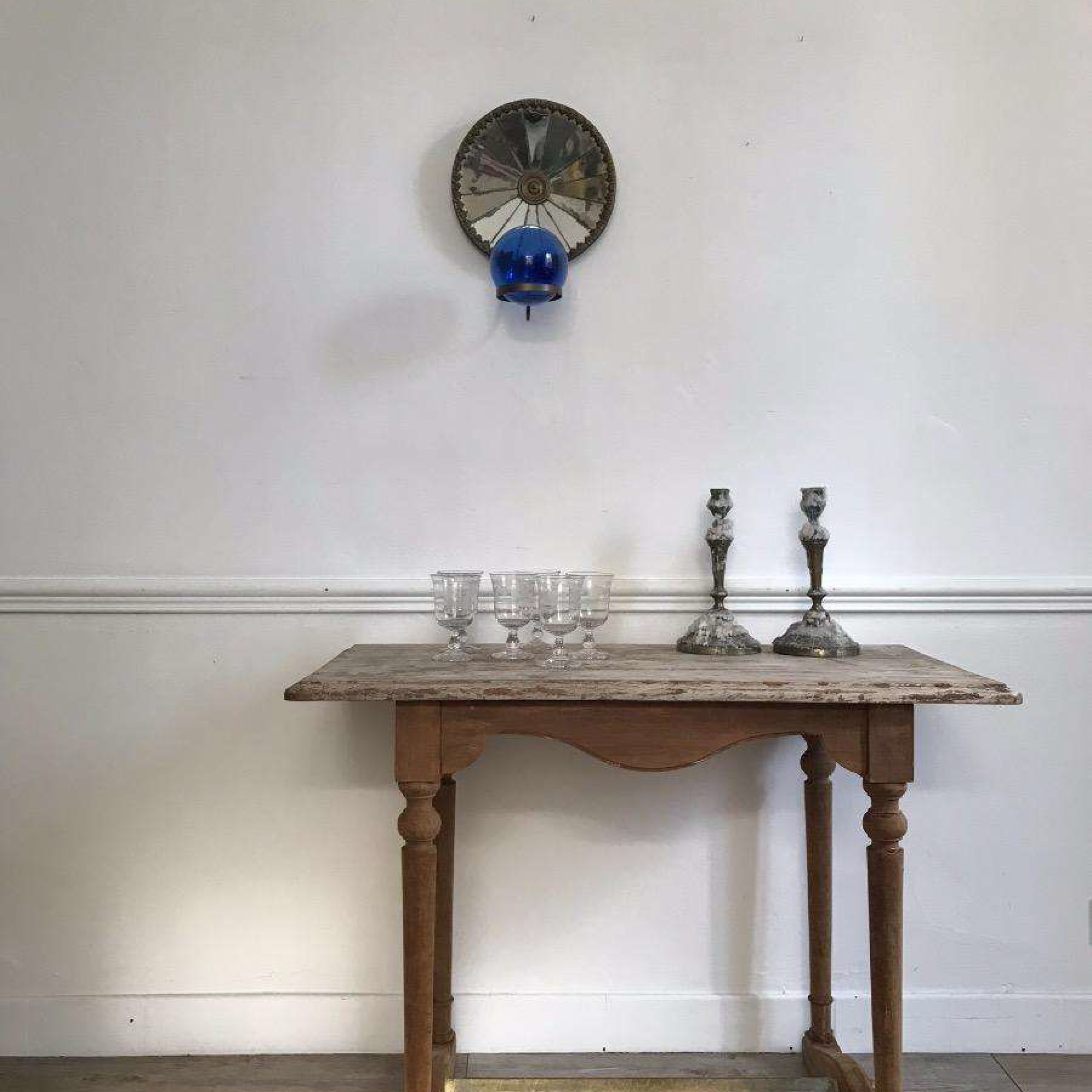 1920s French Wood & Brass Table