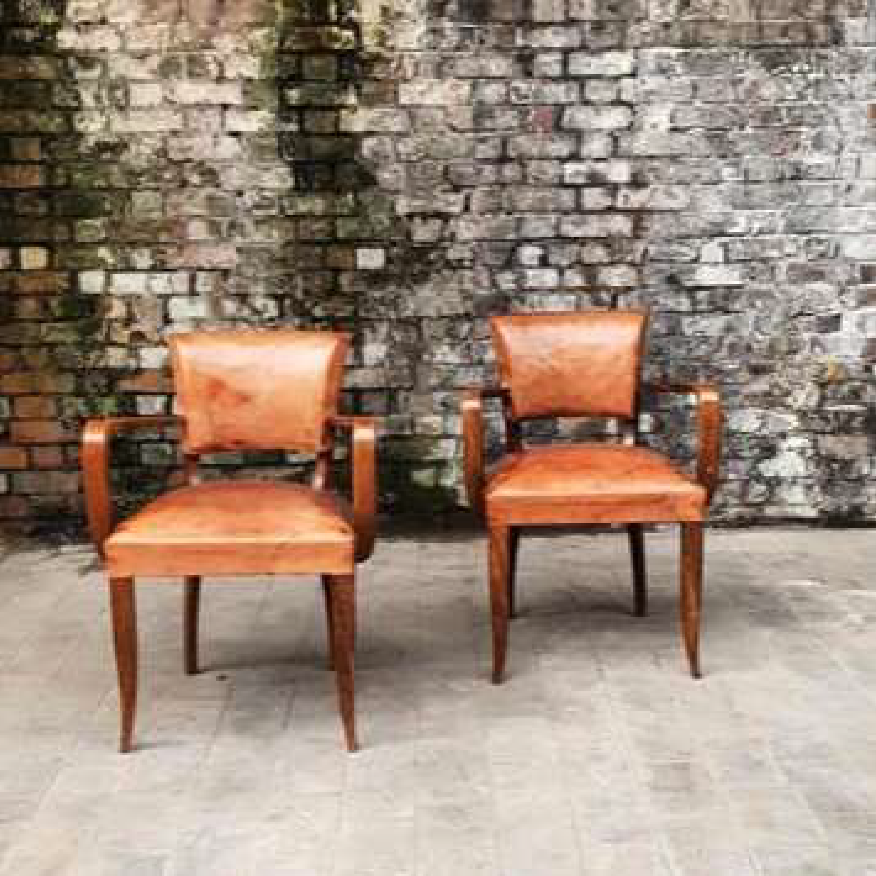 1940 French Leather Bridge Chair