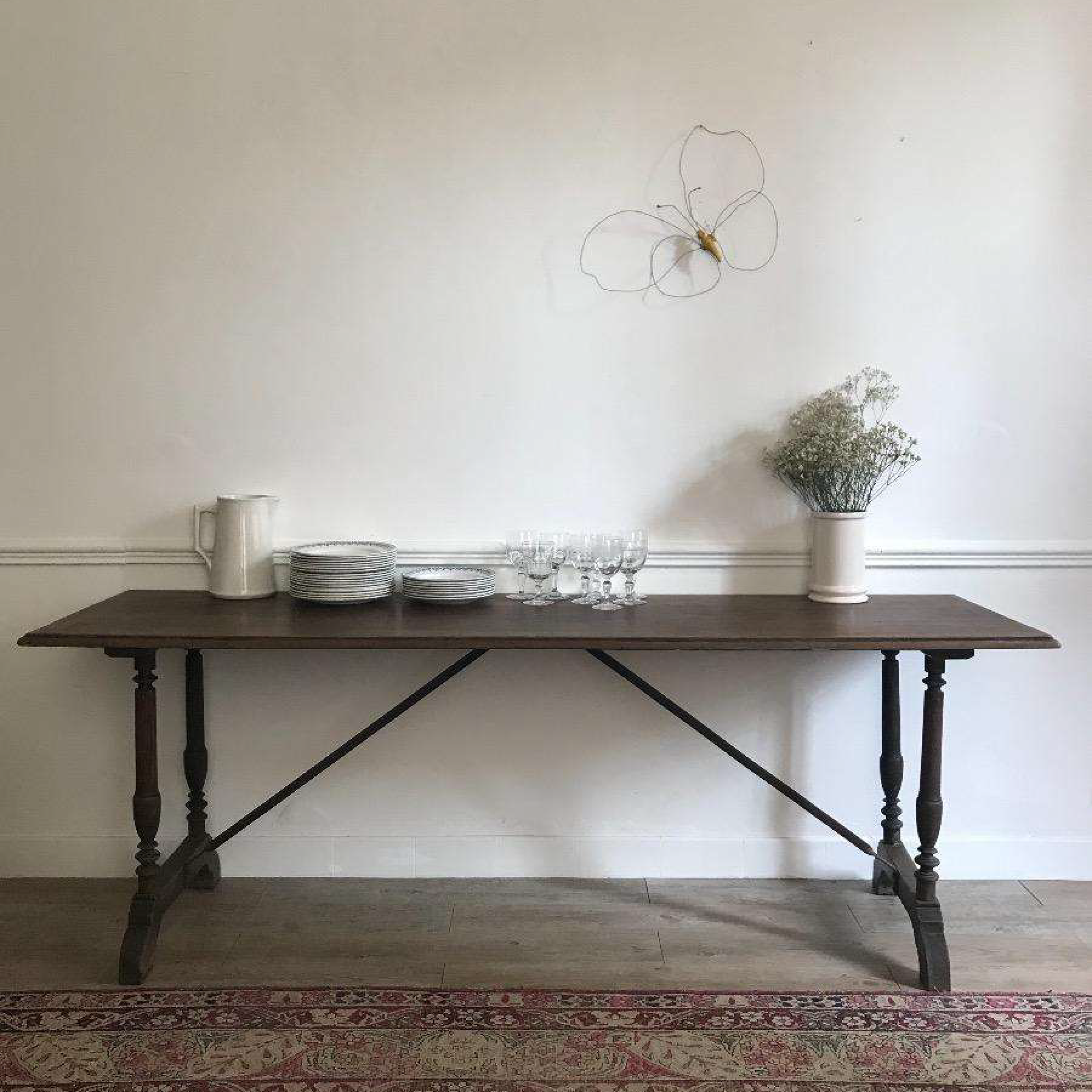 1900 French Wood and Iron Bistro Table