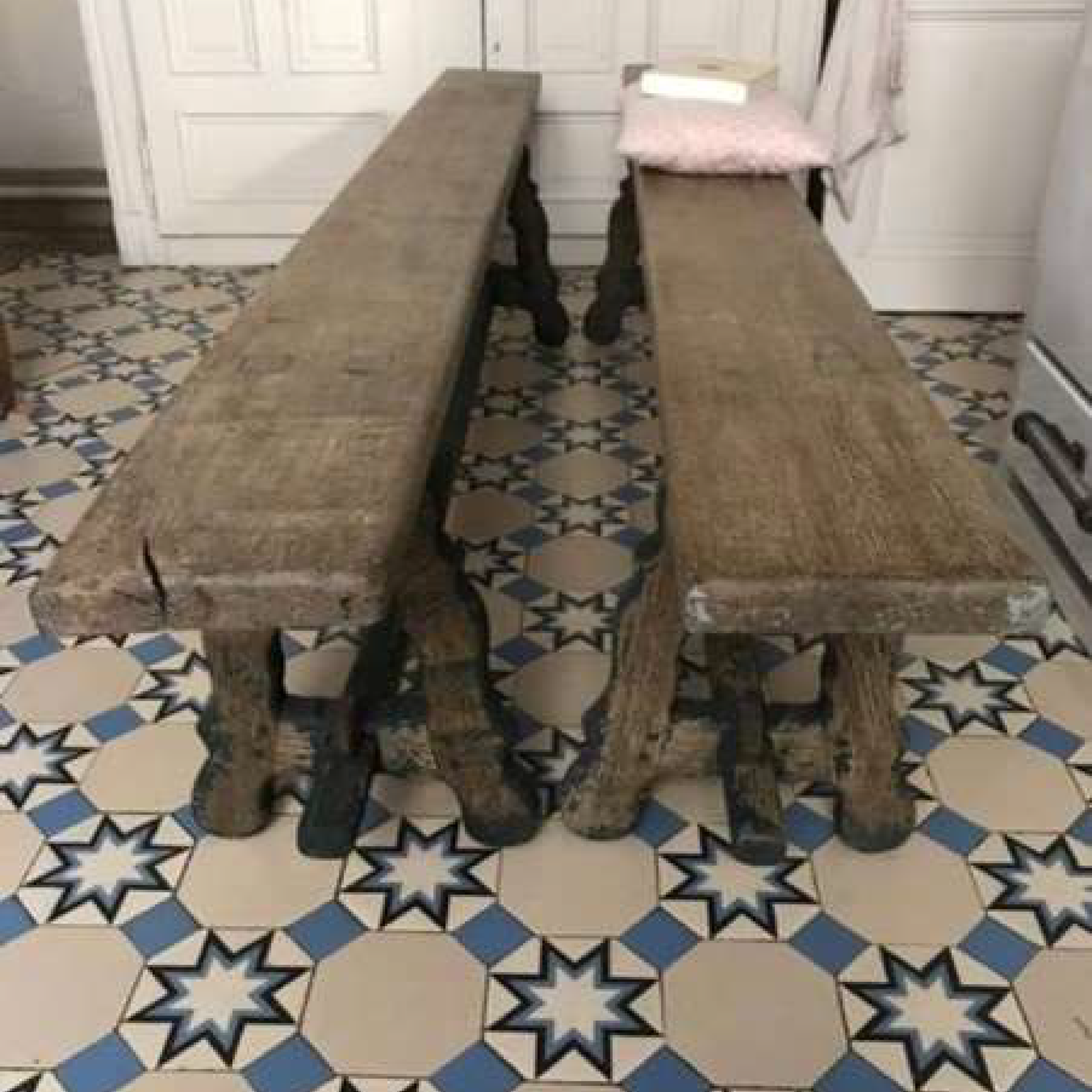 1920s French Oak Bench