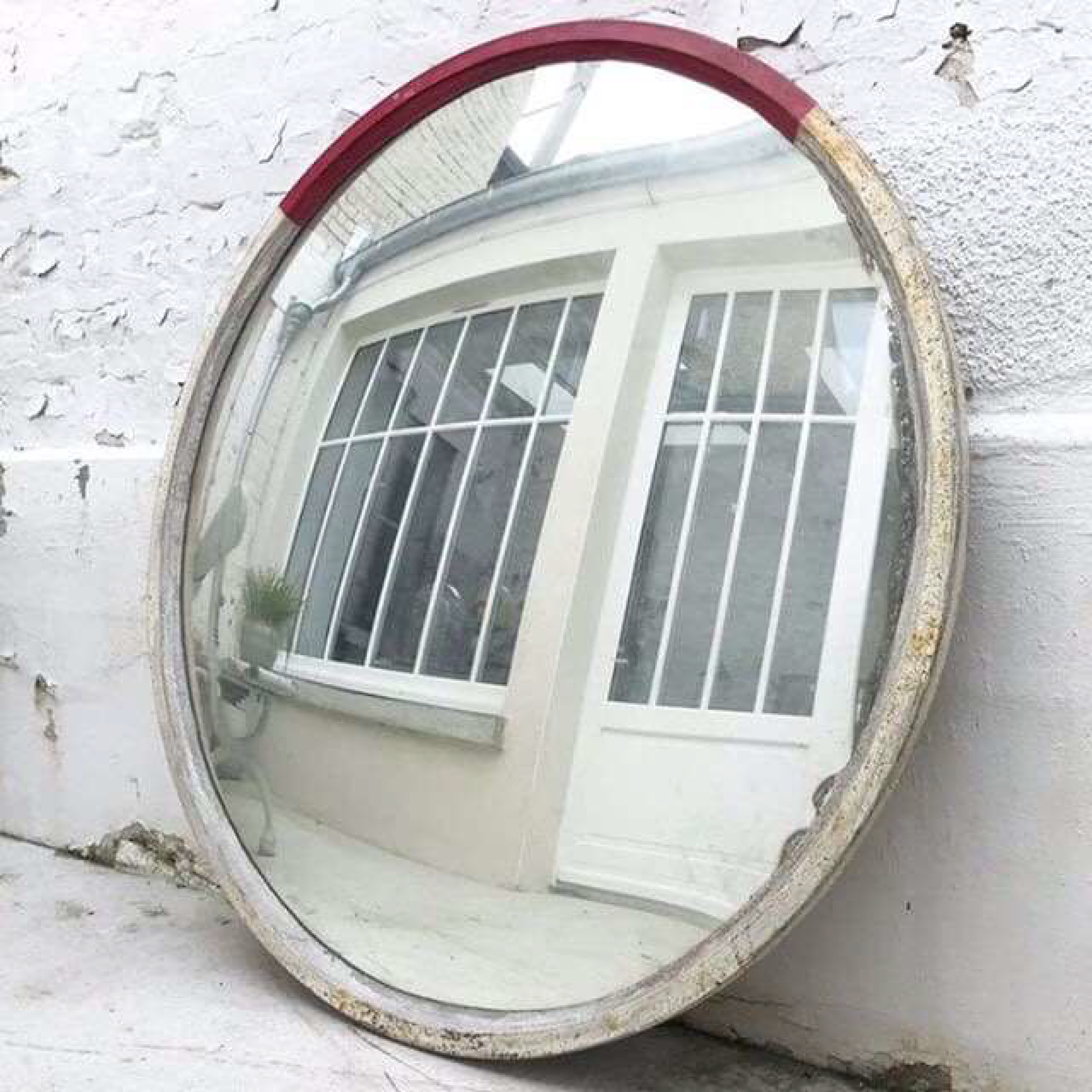 French 1950 Convex Mercury Mirror