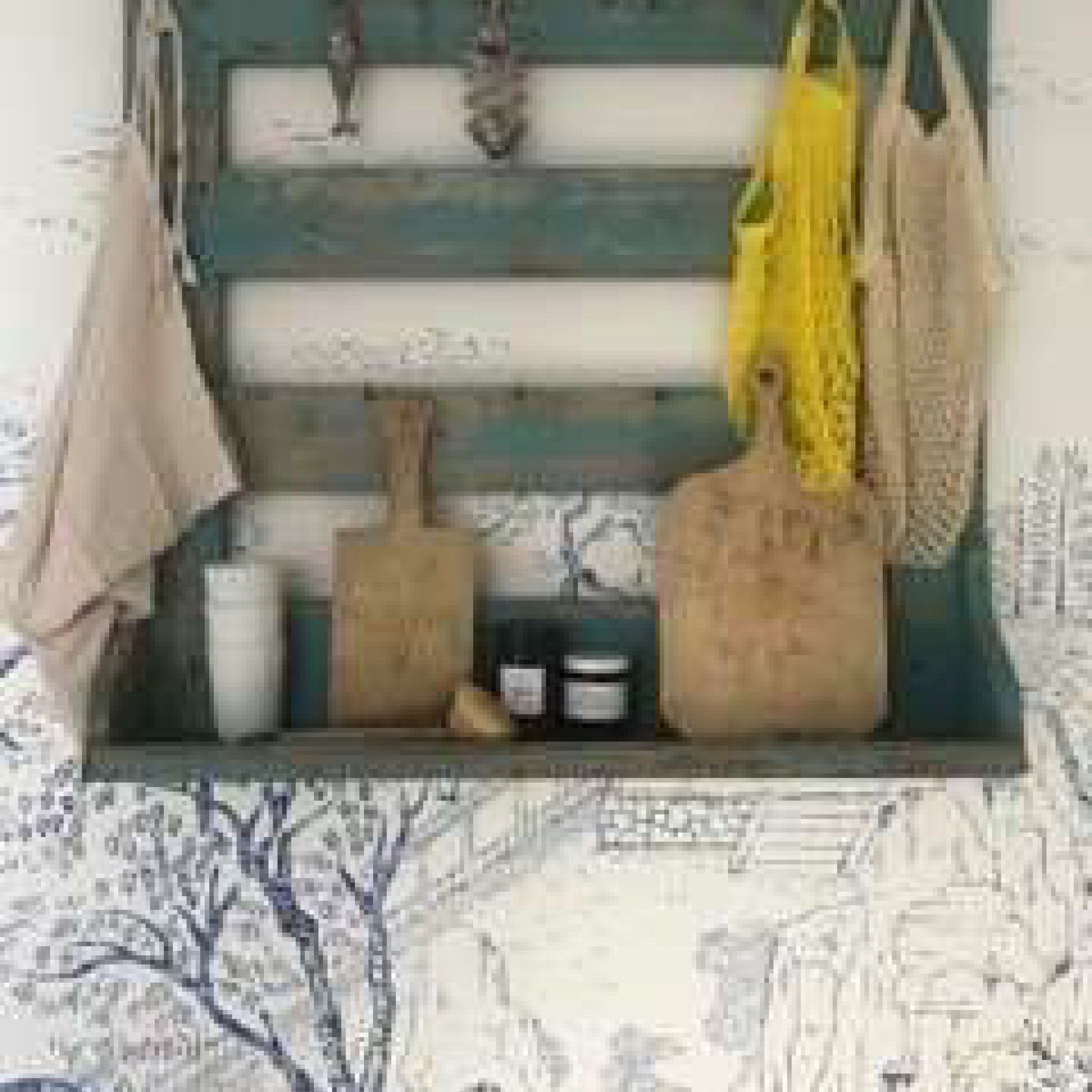 French 1900 Painted Hanging Shelf