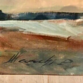 Large Unframed Oil on Canvas, Port in Lavorno