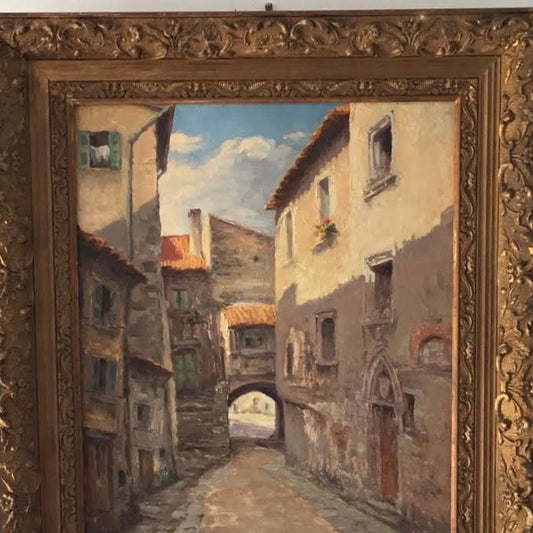Framed Oil on Board, Cambria, Northern France