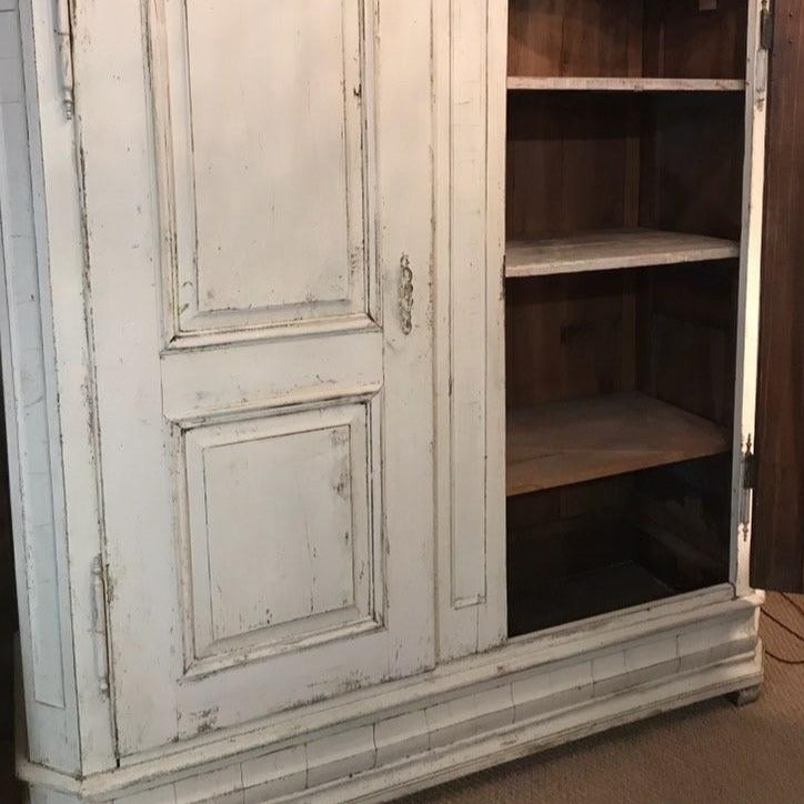1850 French White Armoire from Alsace