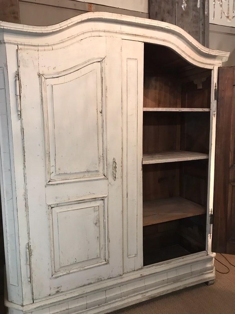 1850 French White Armoire from Alsace