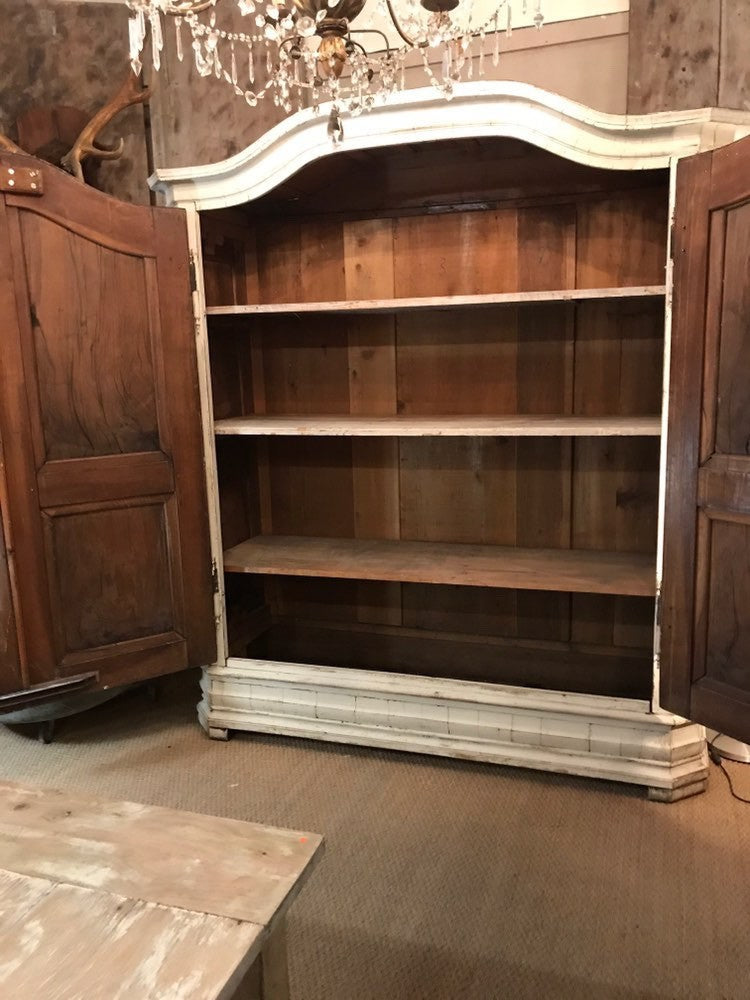 1850 French White Armoire from Alsace