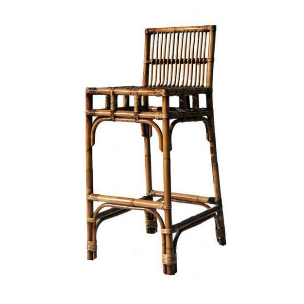Rattan Bar Chair Cognac Glossy