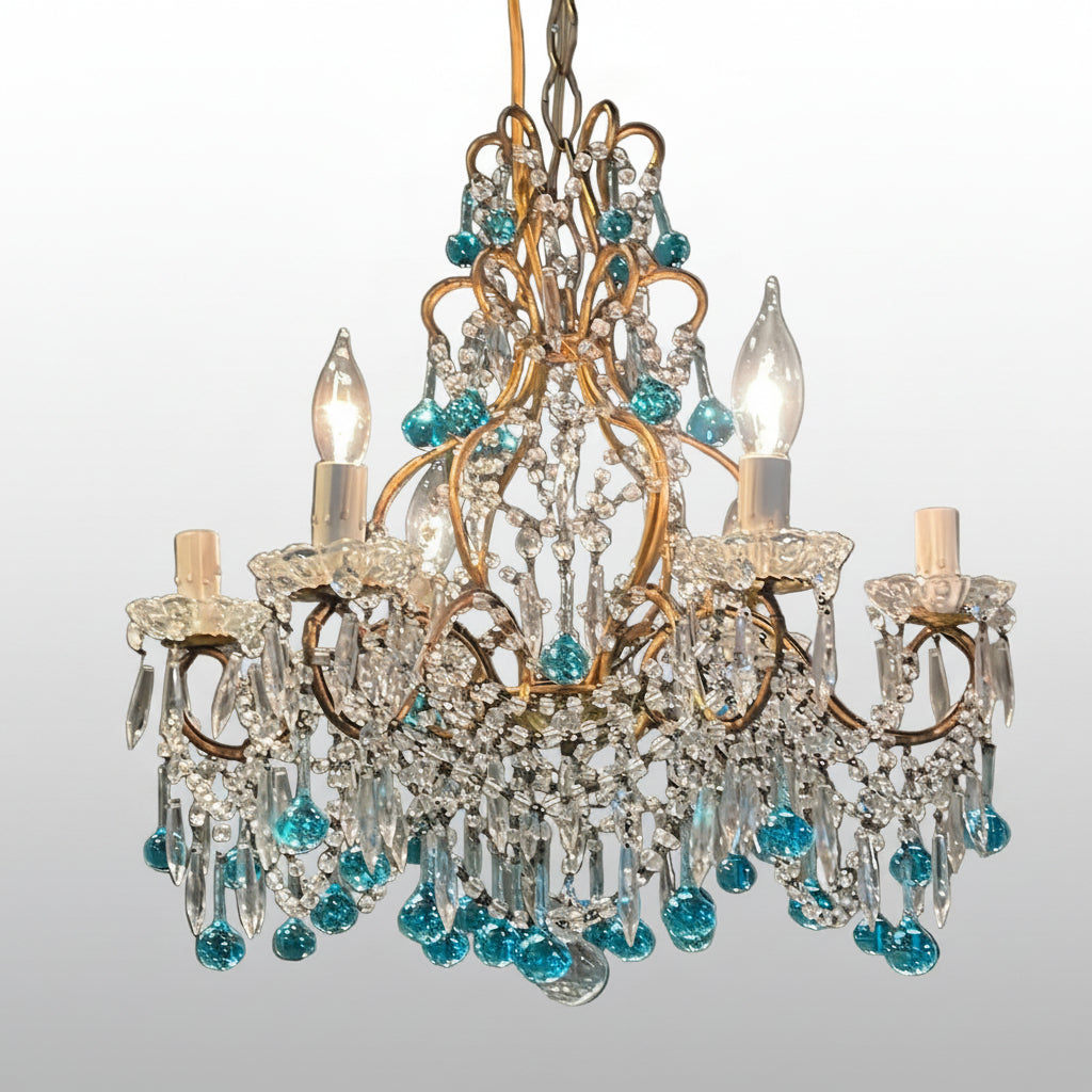 Blue Crystal Chandelier
