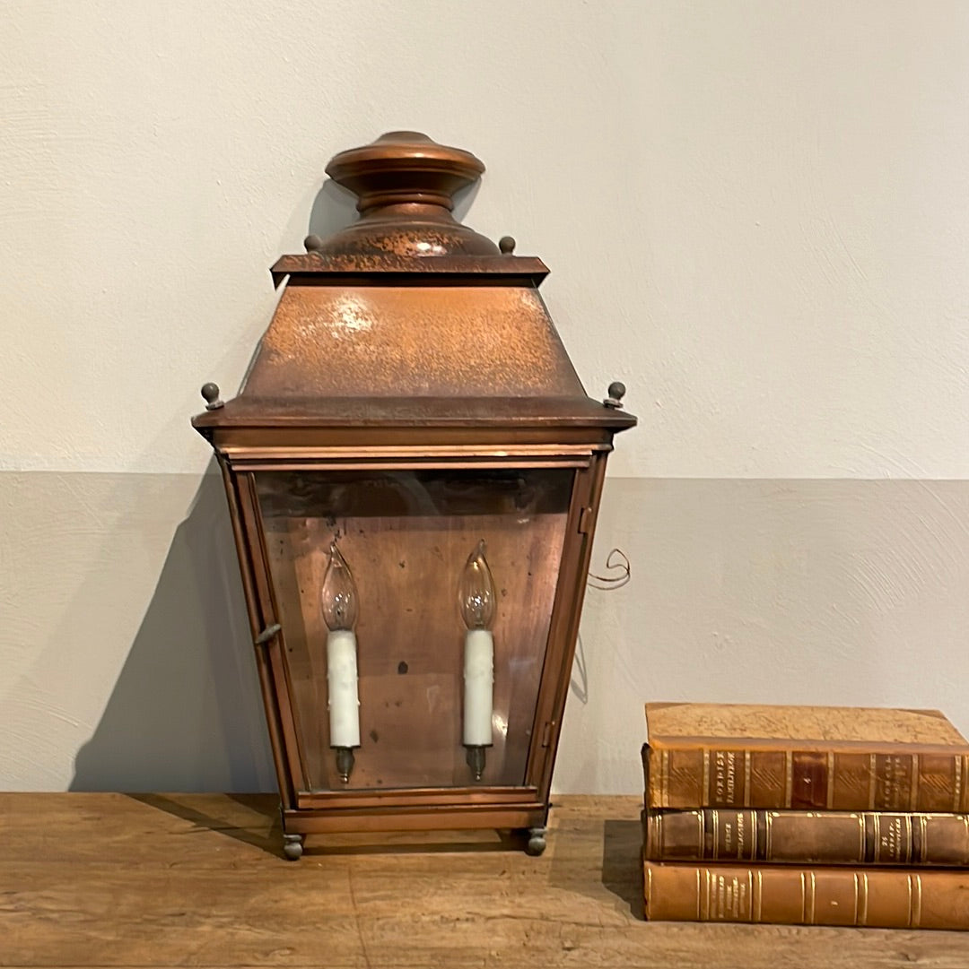 Metal Copper Lantern Sconce